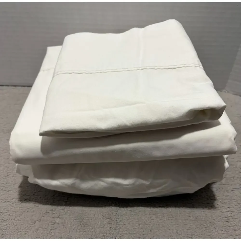 Kohl's The Big One Twin Sheet Set White 3-Piece Twin Flat Fitted Pillowcase